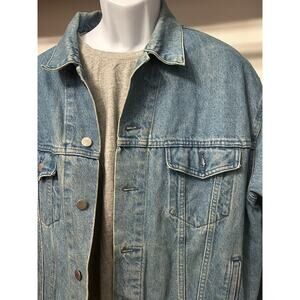 Vintage Pepsi Logo Denim Jacket Size Large Made in Canada 100% Cotton